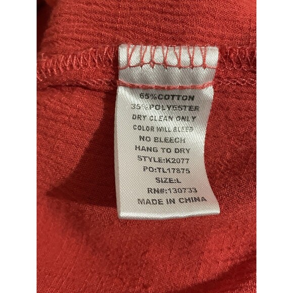 Umgee Womens Tunic Dress L Red Coral Mesh Accent Pockets - Picture 6 of 8